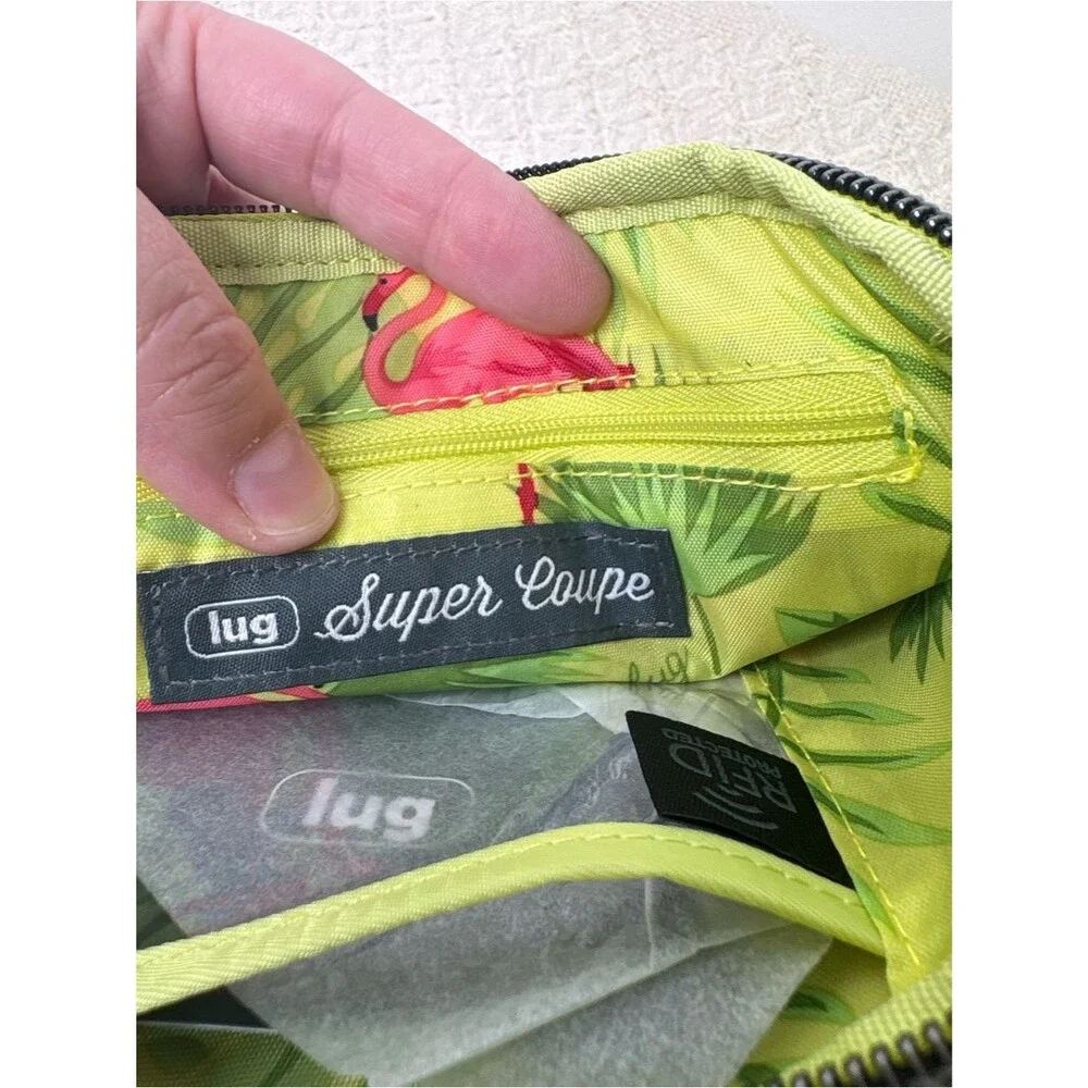 NWT Lug Super Coupe Convertible Crossbody Bag Margarita with Flamingo lining